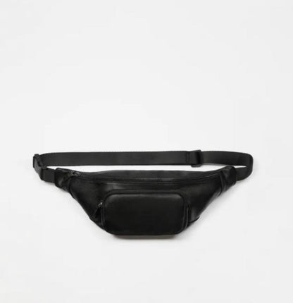 Black ZR Plain Crossbody Chest Waist Fanny Bag 730740