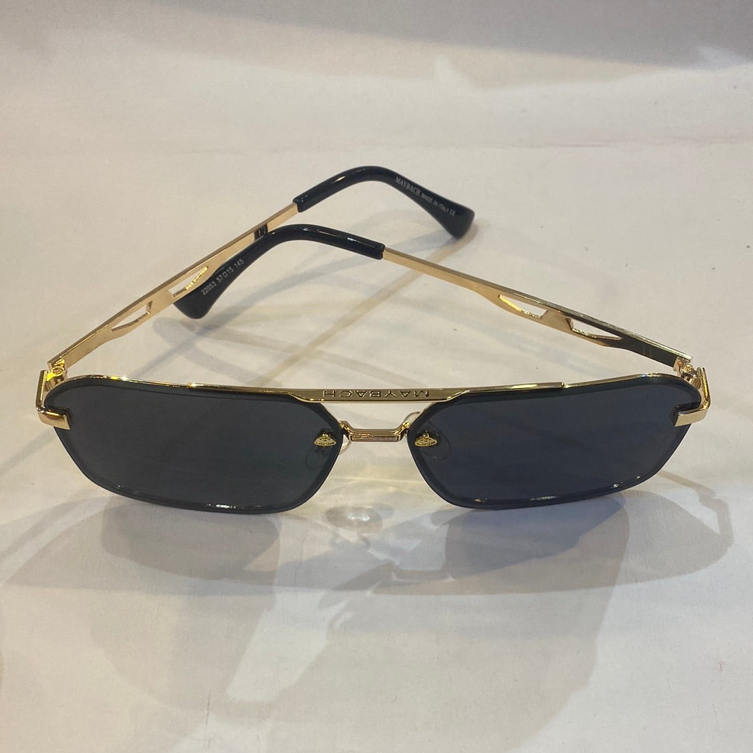 May yam Golden Frame Black Shade Unisex Sunglass 22053 57 15 145