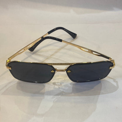 May yam Golden Frame Black Shade Unisex Sunglass 22053 57 15 145
