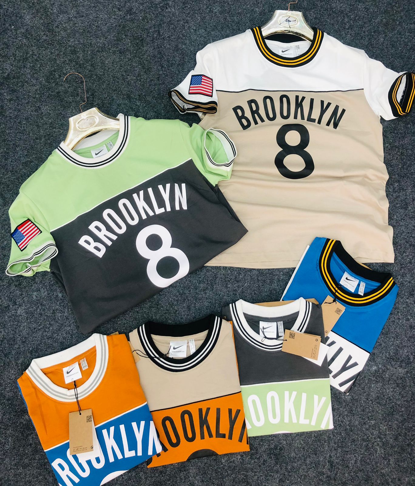 WHITE BLUE BROOKLYN 8 KIN FCB Drol Soldier tshirt 110442