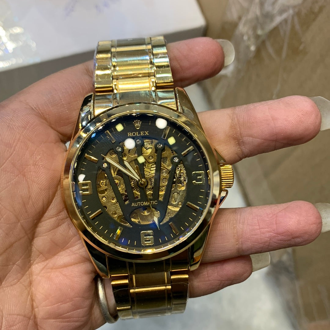 Lor Gold Chain Black Dial Automatic Men Watch 901176