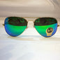 YAR RB Glossy Gold Frame Green Blue Shade Unisex Aviator Sunglasses RB3026 B2 14 138