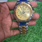 IDE Sliver Gold Chain Gold Dial Heavy Japanese Machinery Men watch 403002