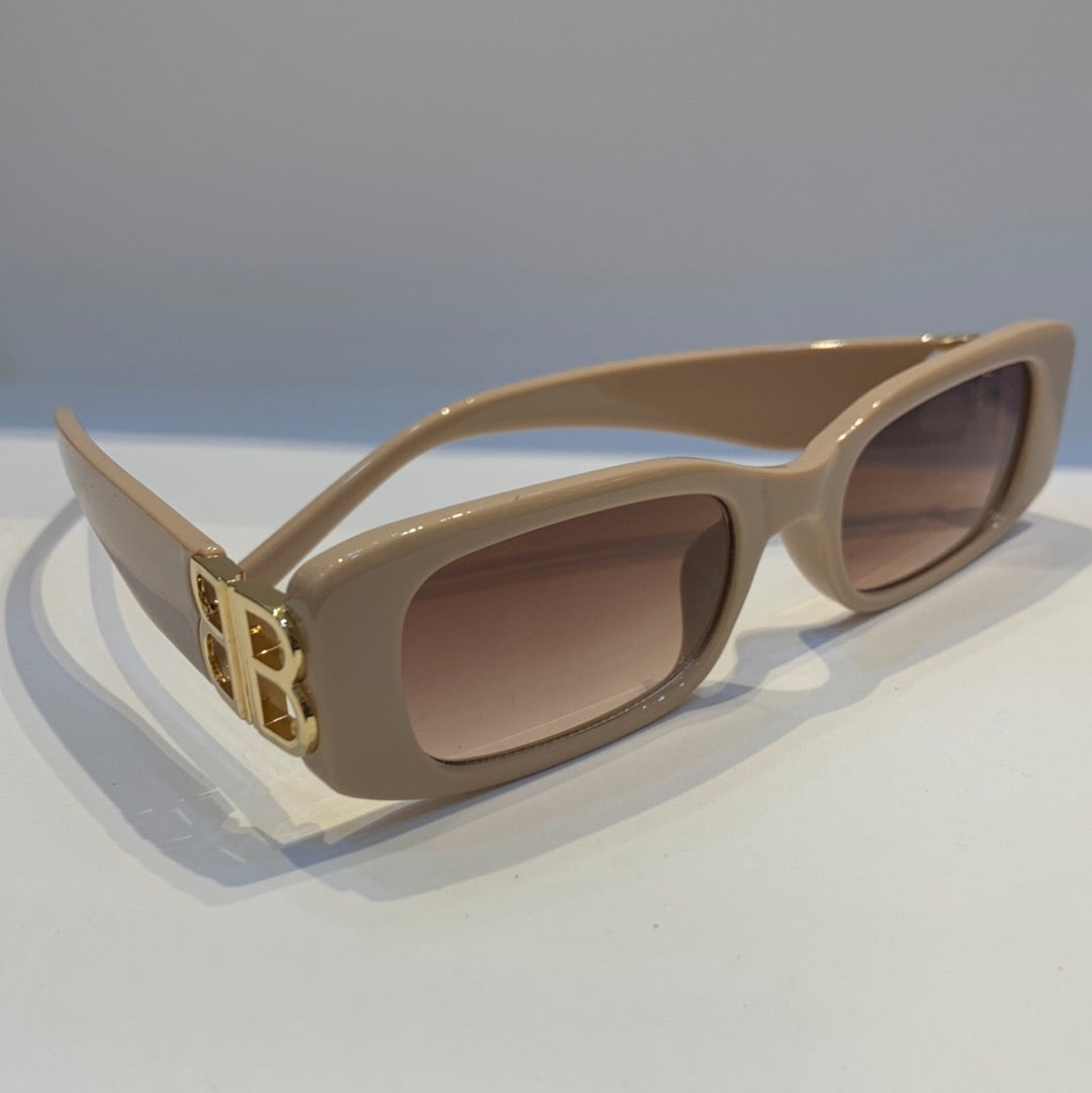 Rub Cream Frame Light Brown Shade Sunglass
