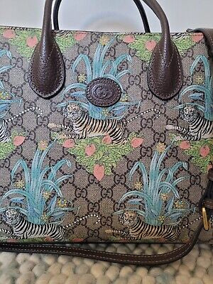 CUG GUC Brown Authentic Tiger Print Ladies Tote Bag 9301