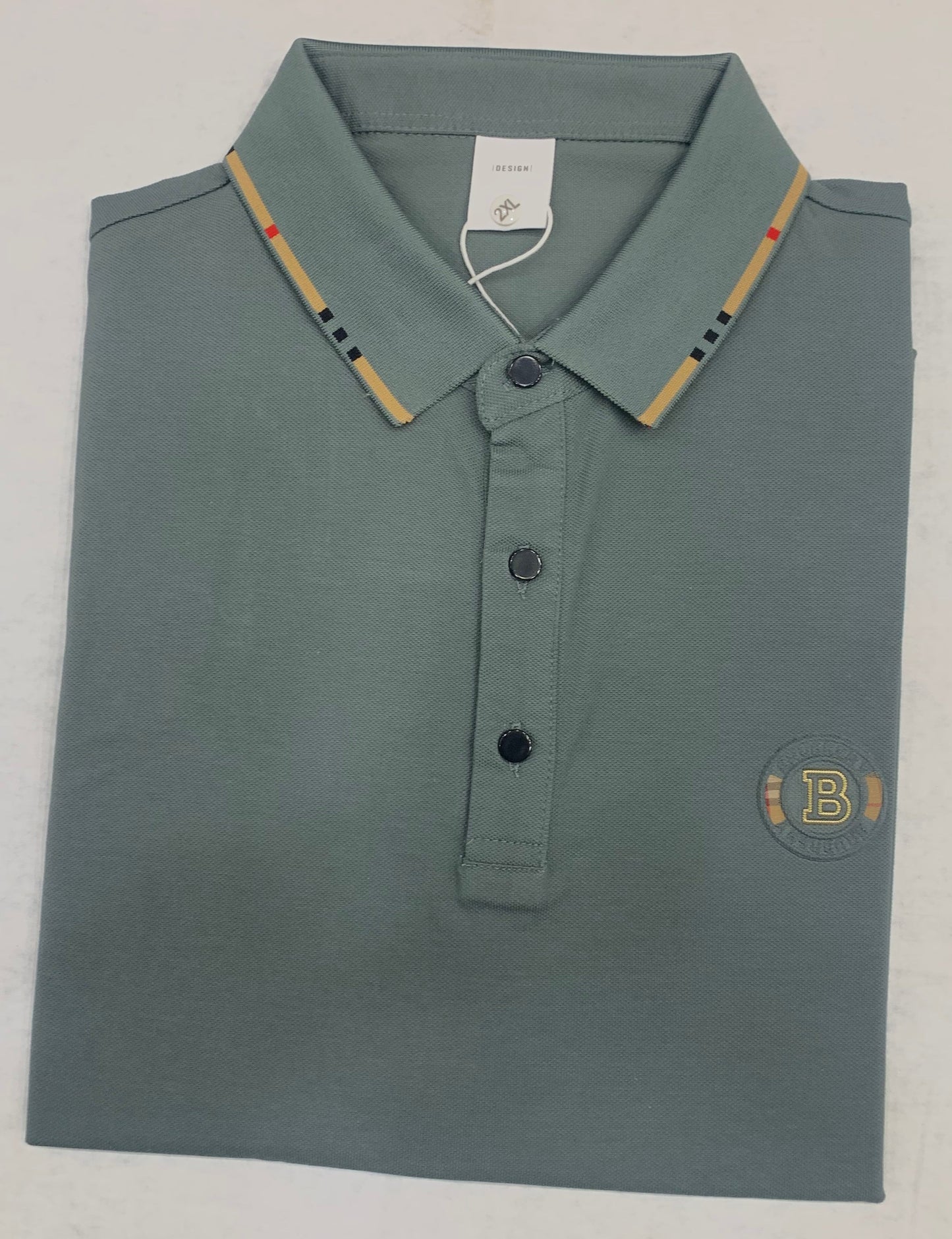 RUB Grey Colour With Front B Logo Lycra Fabric T shirt 1105051