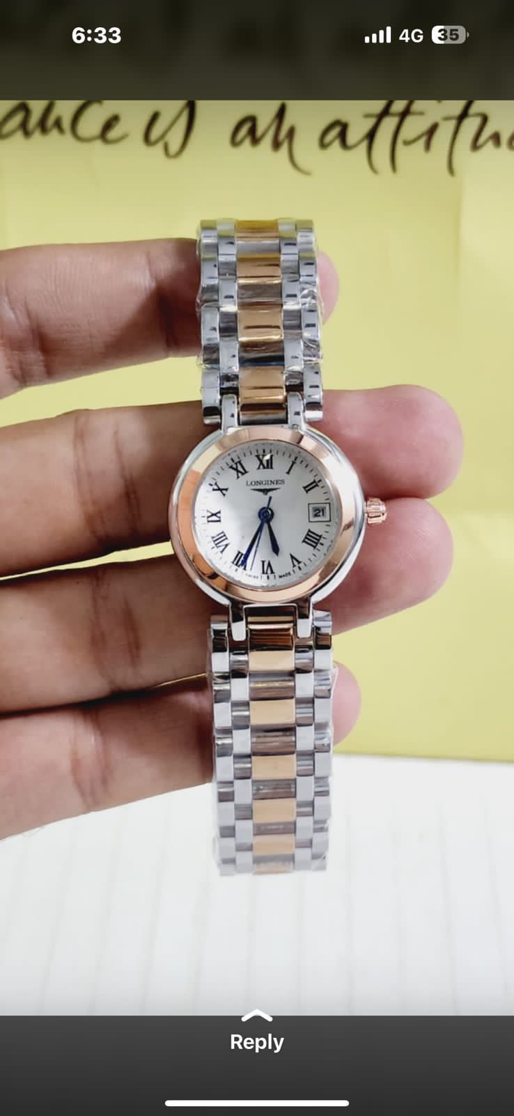Nol Silver Copper Chain White Dial Ladies Watch 901246