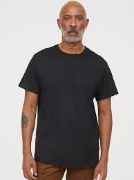 MH Black Colour With Simple Plain Lycra Cotton Fabric TShirt 330301