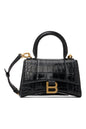 LAB Black Colour Hourglass embossed leather chain Small Ladies Bag 9966