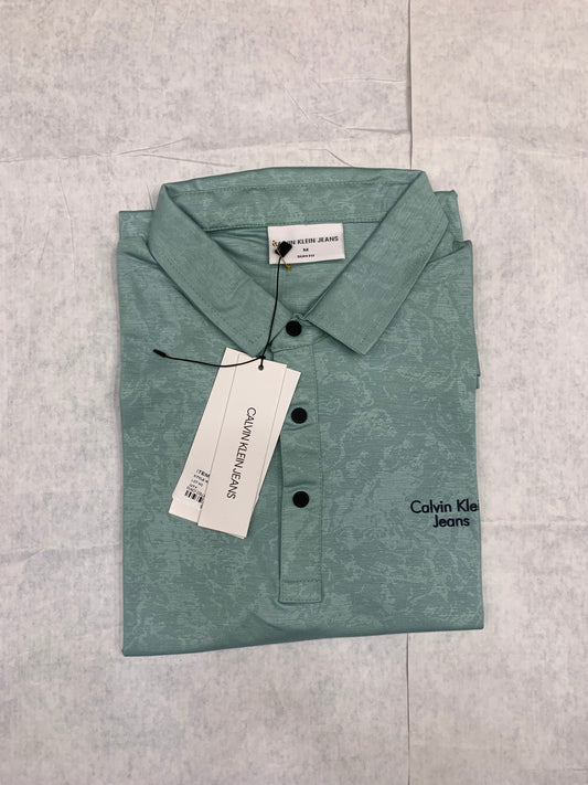 KC CAL Green Colour With front Print Lycra Fabric Collar Tshirt 50218 03082023