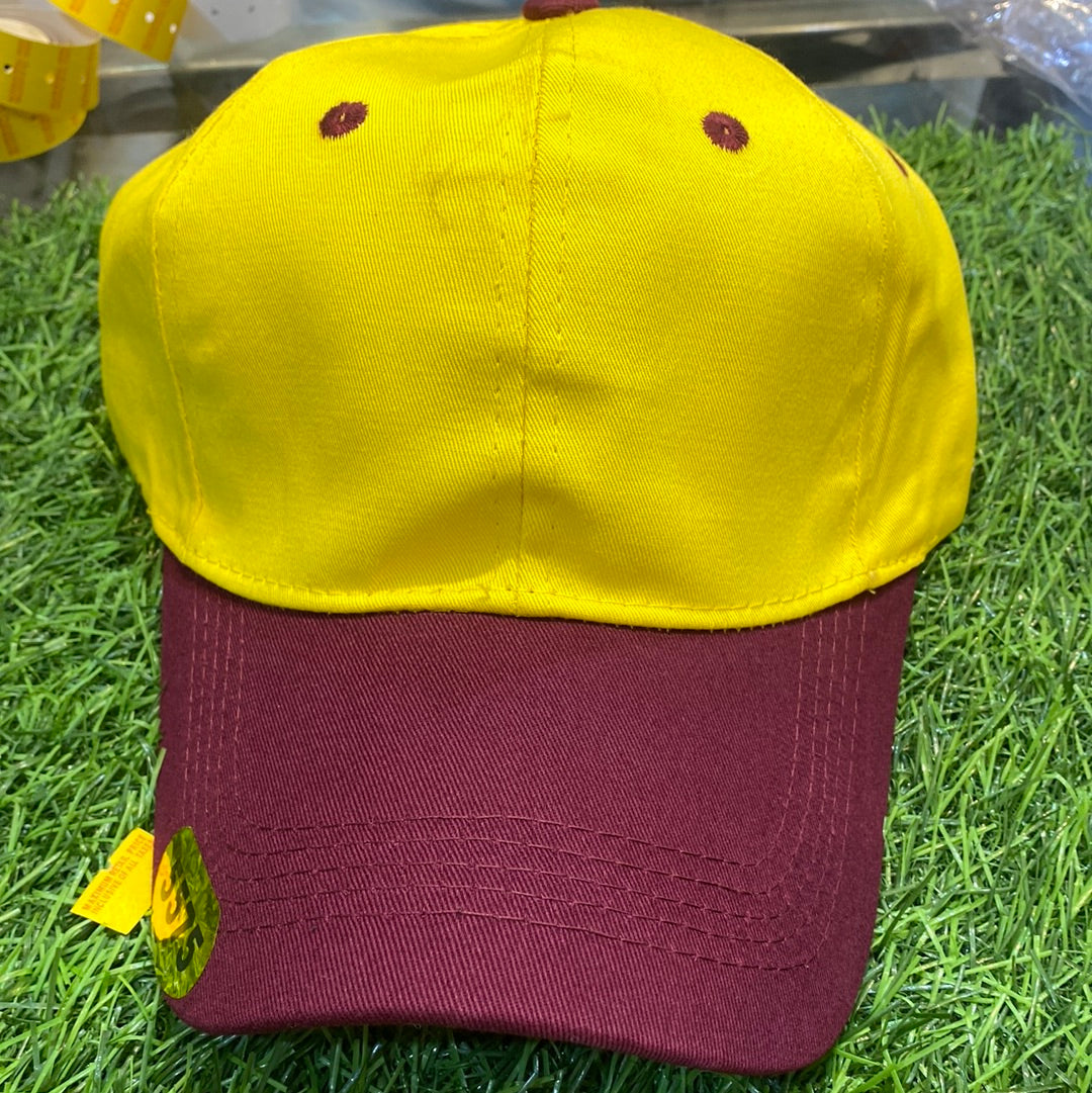 Yellow Maroon Colour 5575  Printed Cap