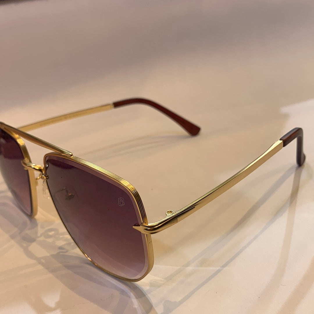 VAD Gold Frame Purple Shade Sunglass 1890 C2 58 17-148