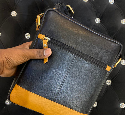 Mot Black Brown Colour With Multiple Zipper Pocket Surplus Unisex Side Bag 113904