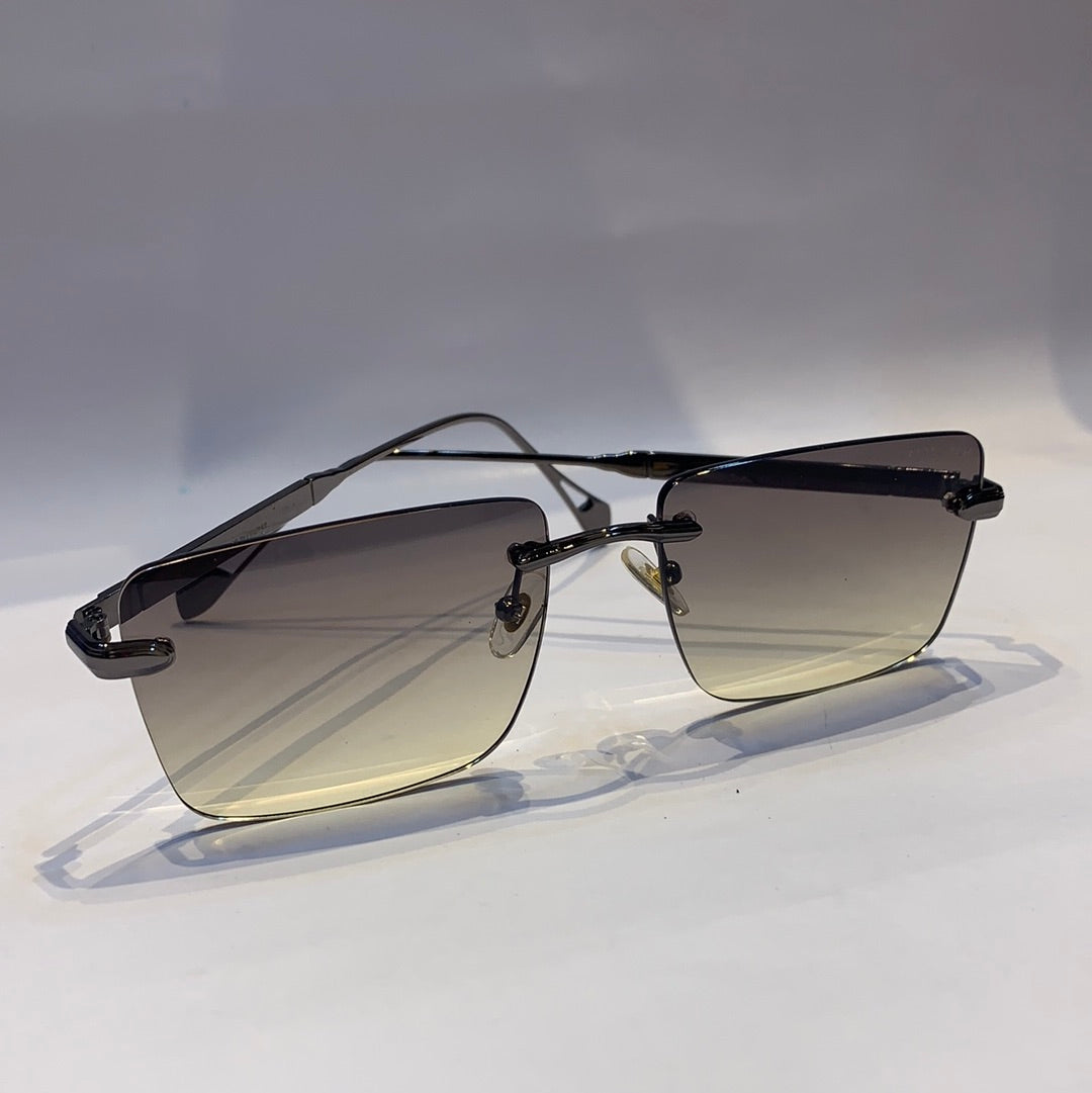 May yam glossy silver Frame light Yellow Shade Unisex Sunglass  2A101 52 32 123