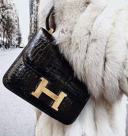 Black H Sling Side Bag
