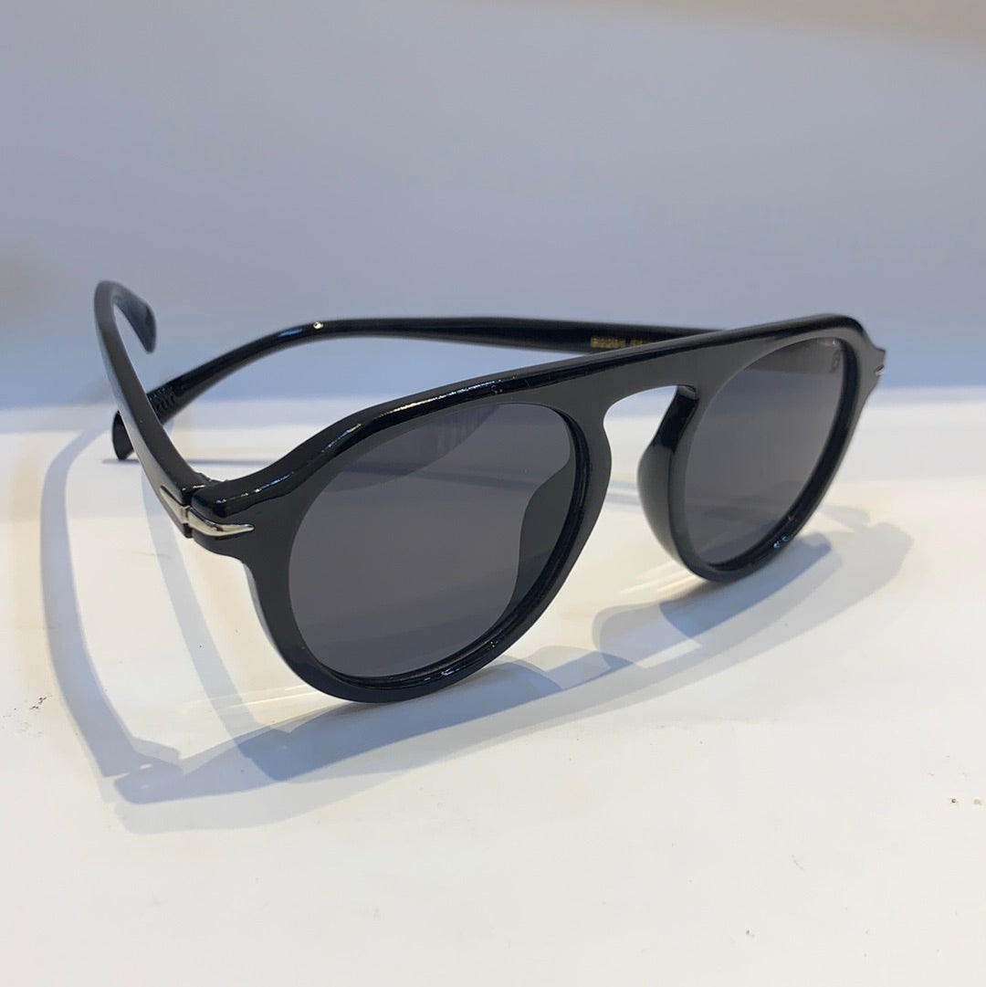 BD Glossy Black Frame Black Shade Unisex Sunglass B2201 58 25-140