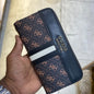 EUG Brown Colour With Monogram Genuine Leather Ladies Clutch 074409