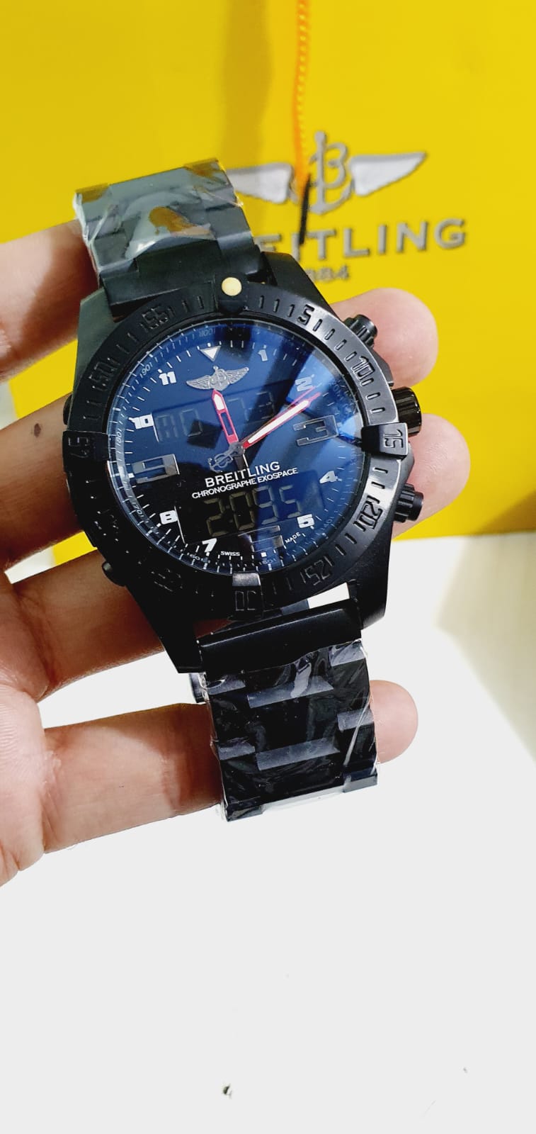 ERB Black Chain Black Ring Digital Analog Men Watch