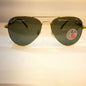 YAR RB Glossy Gold Brown Frame Lite Green Shade Unisex Aviator Sunglasses RB3518 58 14 140