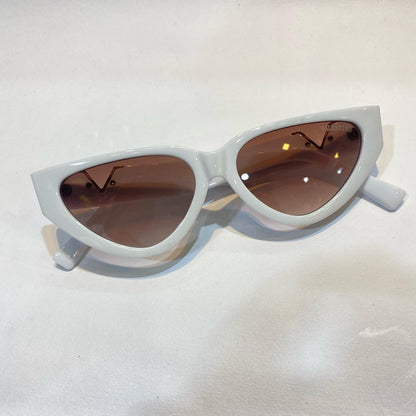 LAV White Frame Brown Shade Unisex Branded Sunglasses 923 54 17-146