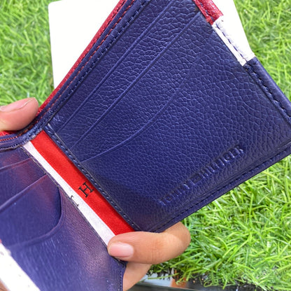 Tom Mot  Blue White Red Colour Genuine Leather Wallet  800542