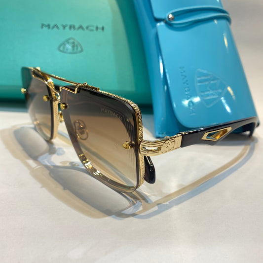 YAM Gold Frame Brown Shade Unisex Branded Sunglasses Z62 50 16-143