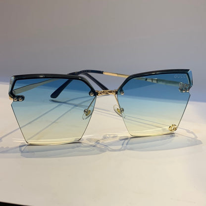 Cug Gold Blue Frame Sky Blue Shade Sunglass 20213 64 14-140