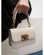 White Charles & Keith Bag Ivory Canvas Metallic Turn-Lock Bag - CHARLES & KEITH BE