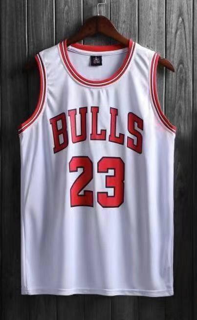 White Red Colour Bulls 23 Basketball Jersey Imported Quality 28010