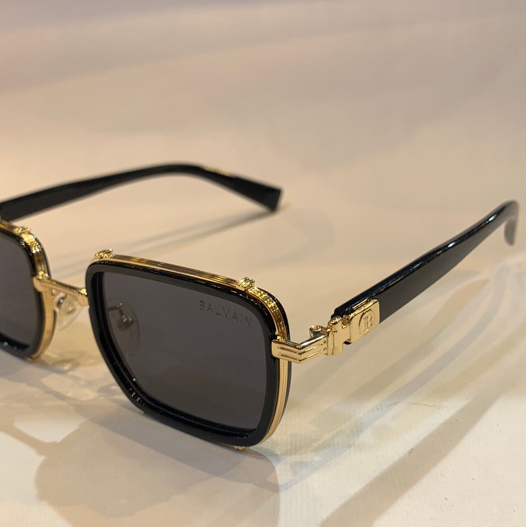 Lab black golden frame black shade sunglass 98038 52 18-142
