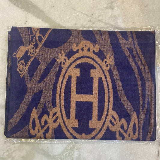Her Reh Navy Blue Colour With Cream Reh Logo Imported Muffler 49043