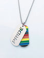 Sliver LGBT Hollow Out Letter Detail Geometric Charm Pendant Necklace Chain 50268