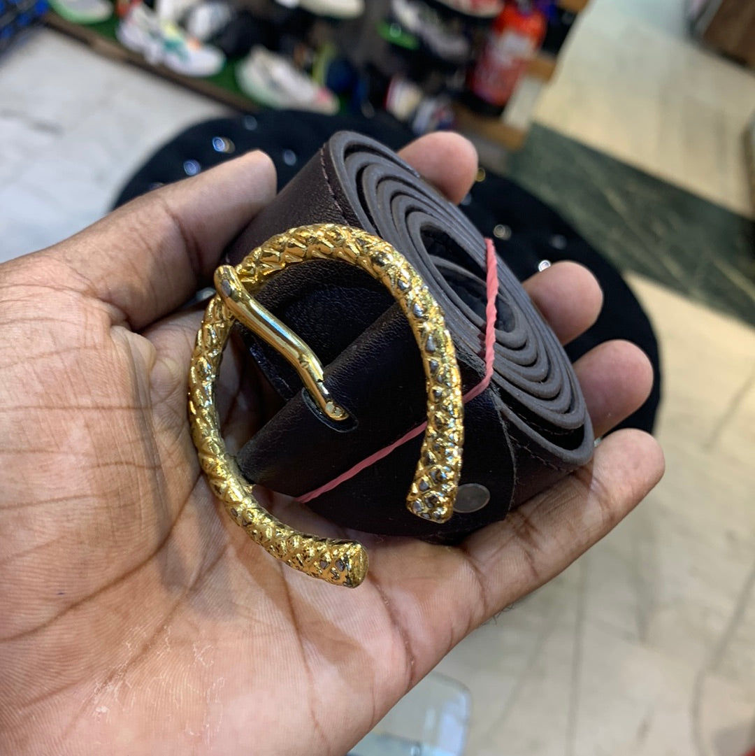 Brown Belt With Gold Buckle Ladies belt 12145