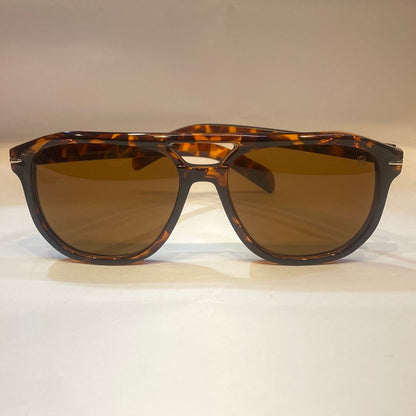 VID Glossy Brown Leopard Print Frame Brown Shade Unisex Sunglass B2207 60 14 151
