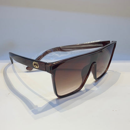 Cug Glossy Brown Frame Brown Shade Unisex Sunglass GG0268 59 14 145