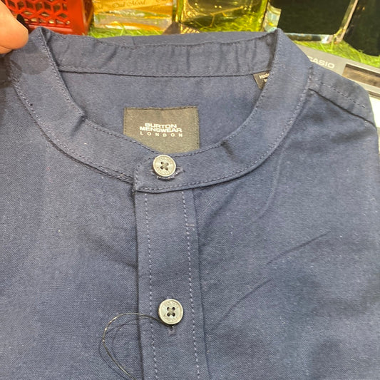 Navy Blue Burton Menswear London Half Sleeve Pocket Chaines Caller Tshirt For Men 110072