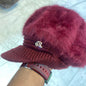 Maroon Colour DO Wool Women's Fashion Hat Plush Knitted Wind Shield Ear Guard Solid Color Atmosphere Simple Autumn and Winter Warm Hat DO Cap 9354