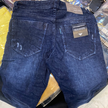 MRA Blue Faint Branded Rugged Designer Men’s Jeans 110126