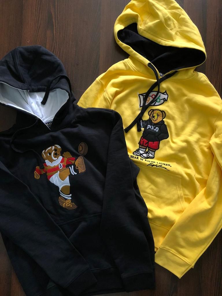 RL LOP POL Teal Colour Hoodie Teddy Bear Man Unisex  9152