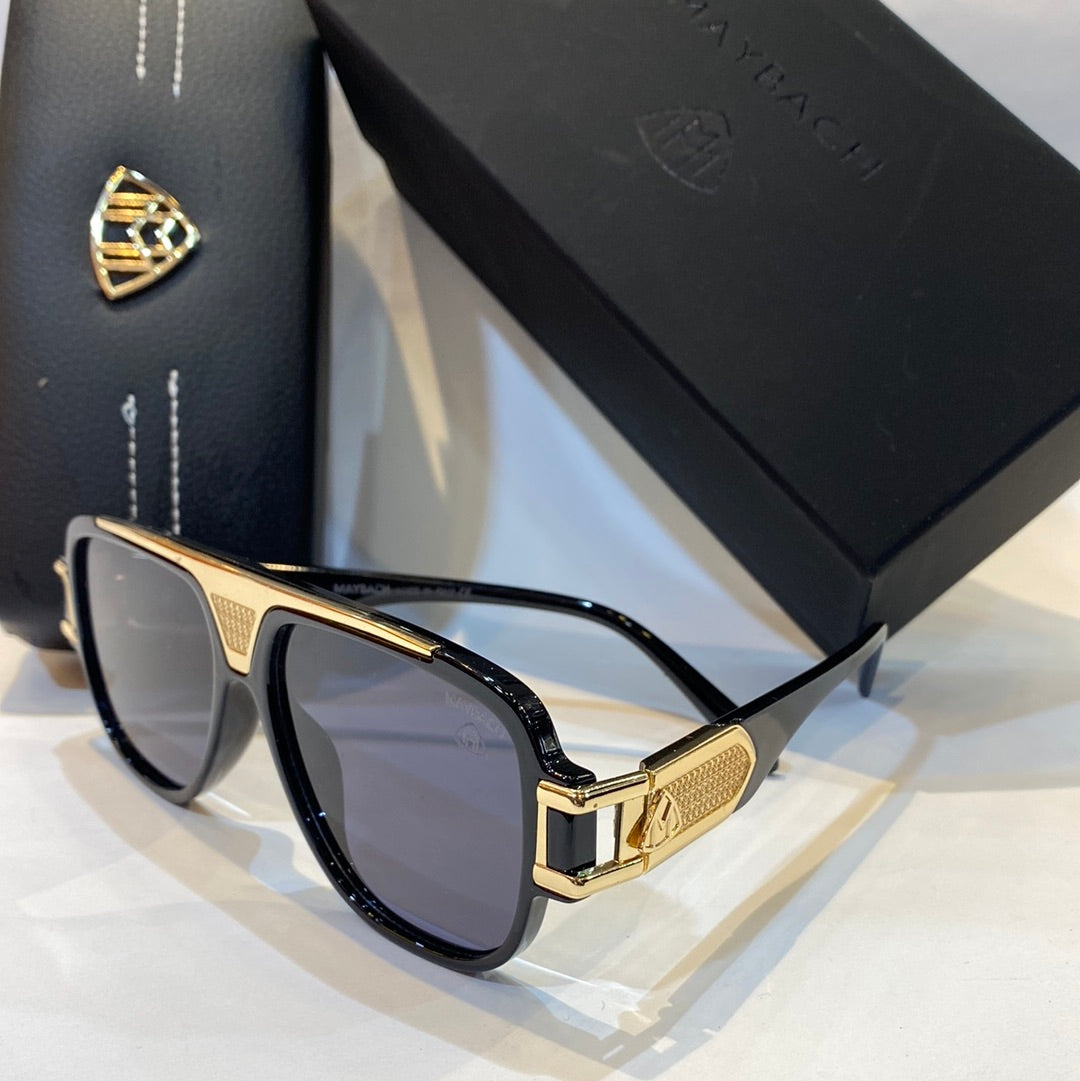 Yam Black Gold Frame Black Shade Unisex Branded 3271 55 16-133