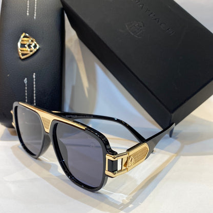 Yam Black Gold Frame Black Shade Unisex Branded 3271 55 16-133