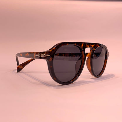 BD Leopard Round Frame Black Shade Sunglass B220158 25-140
