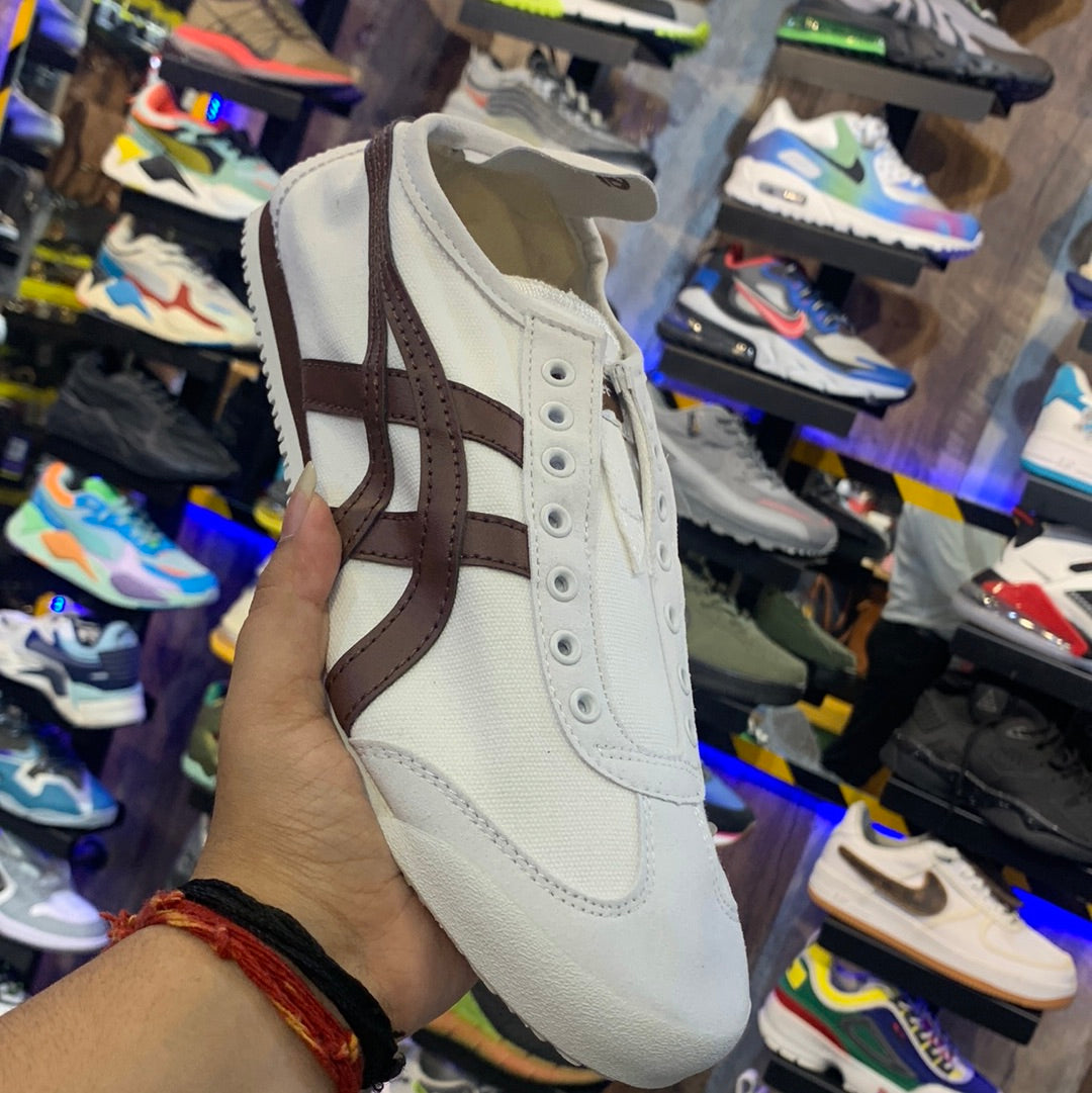 Git White Brown Colour Tiger Sneakers Sports Shoes 23006