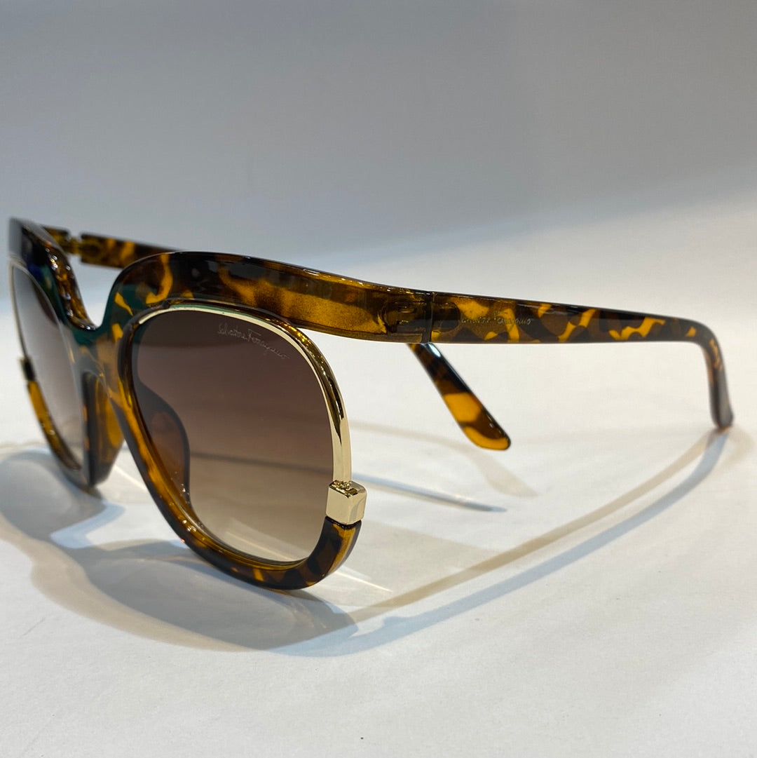 LAS REF Leopard Frame Brown Shade Unisex Branded Sunglasses