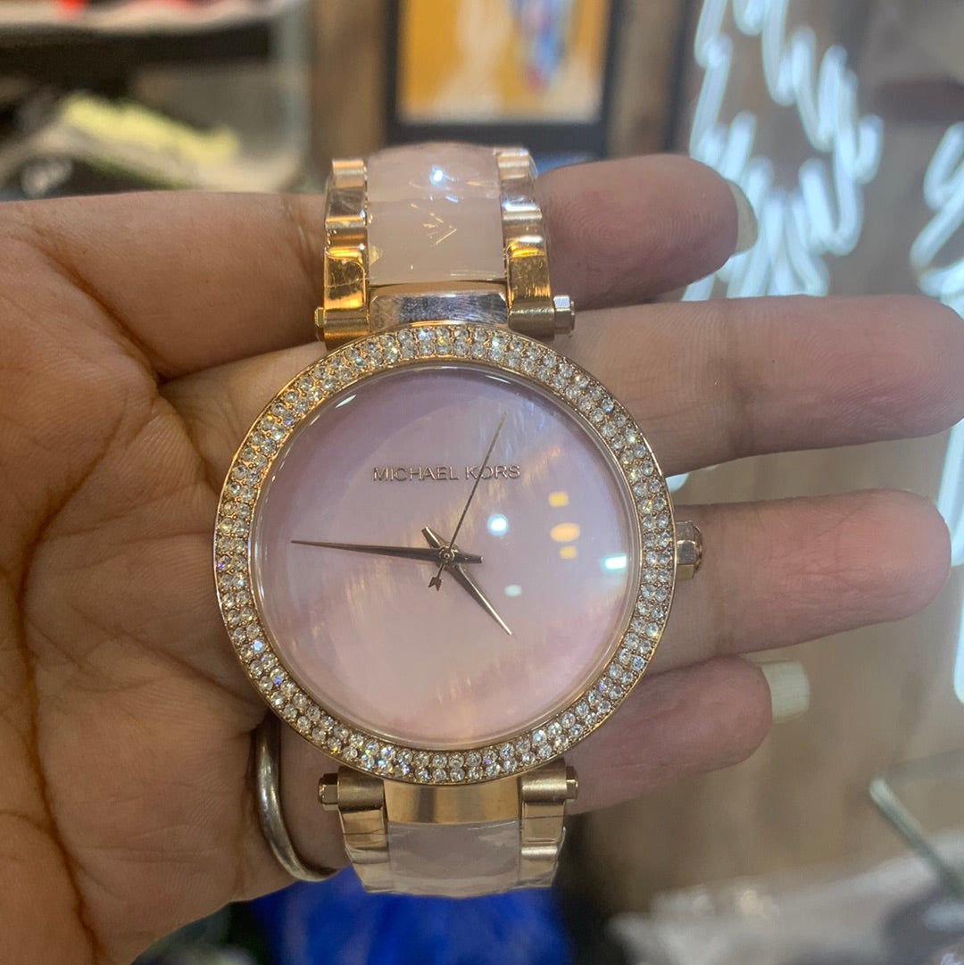 KM Copper Pink Chain Pink Dail ladies watch