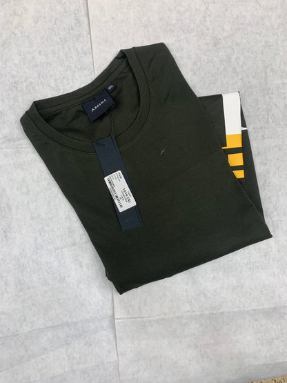 IMA Olive Green Colour With Front Ima Print Lycra Fabric Tshirt 50213