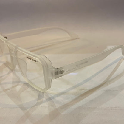 RAM Matte White Transperent Frame Transperent Shade Unisex Sunglasses 66802 52 16-145