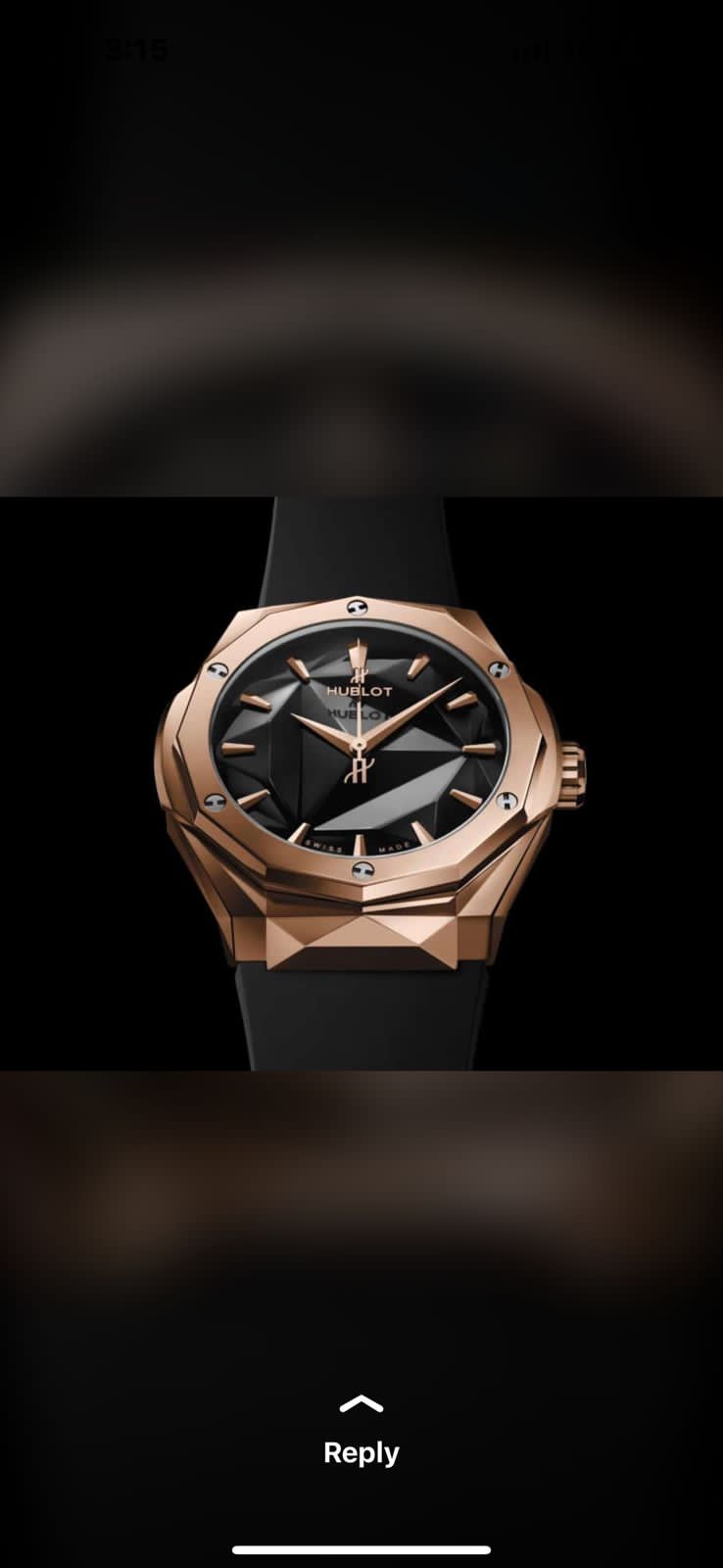 Buh Black Strap Copper Ring Black Dial Automatic Men Watch 901310