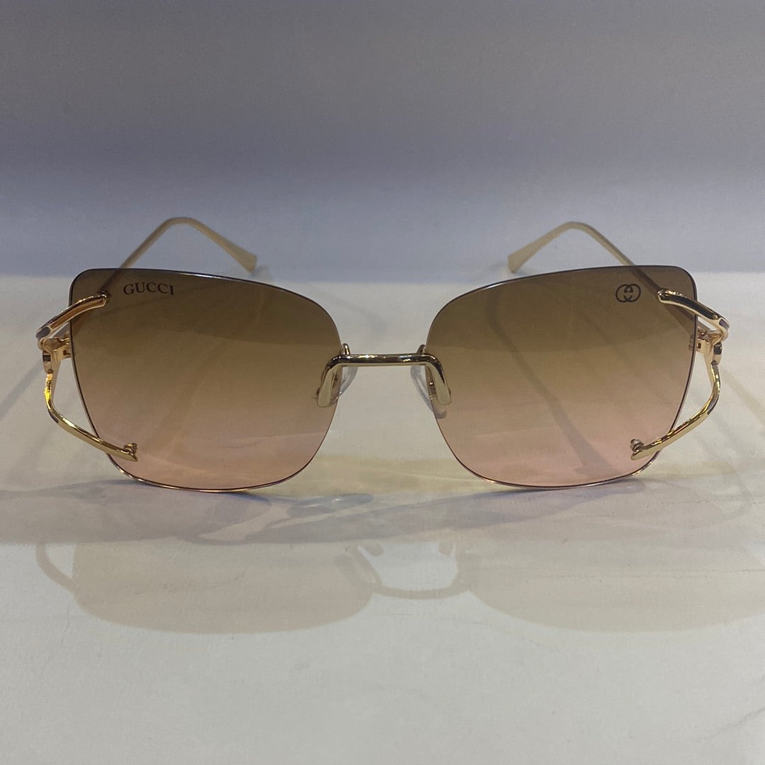 CUG Frameless Golden Stick Brown Pink Shade Sunglass G611 58 15-140