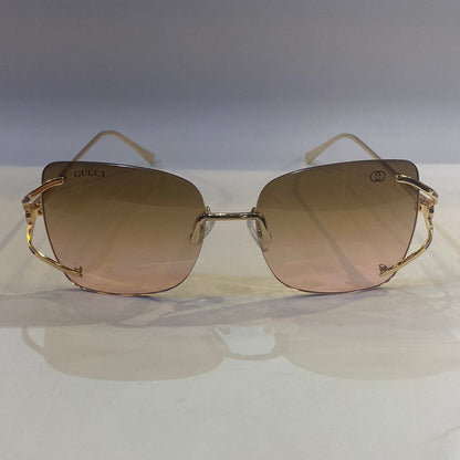 CUG Frameless Golden Stick Brown Pink Shade Sunglass G611 58 15-140